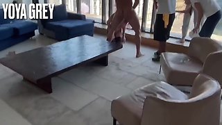 Lewd Brunette Hair Gives Oral To Cameraman During Anal Sex With Pissing