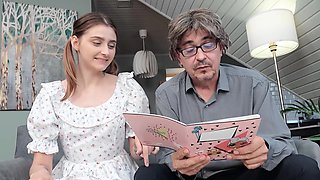 Skinny teen Funky Town rides old man’s cock in doggy style