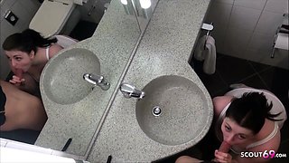 German Step Sister Seduce to Fuck in Bathroom bei Brother