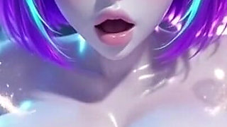 Cute Cyberpunk Girls on Four Legs, Ai Animation