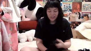 Busty brunette foot fetish and footjob in nylons