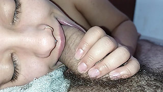 OH DAMN SHE GETS HER LITTLE MOUTH ALL SMEARED WITH CUM