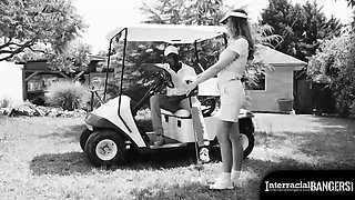 Hole In 1: Gold Coach Uses His Big Black Driver To Make Francys Belle Squirt Hard