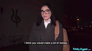 Don't Let My Mother Hear! Nerdy Brunette Emily Pink in Outdoor POV Pickup for Public Agent