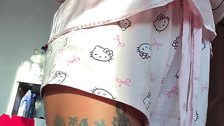 JOI Instructions with Lots of Saliva I Hold My Pussy Open Blonde 18 Year Old with Big Tits Tattoos and Hairy Pussy