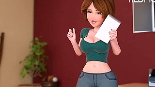 Buxom step aunt helps big cock cum fast - Porn Cartoon