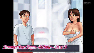 She seduces me in the shower: My milfy stepmom with big tits can't resist my giant cock. (Summertime Saga - Debbie - 5)