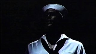 Sexy babe in vintage dress cleans cock off