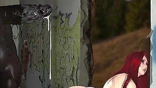 Busty Redhead Sorceress Fucked Hard by a Black Monster Cock and Impregnated with Multiple Creampies