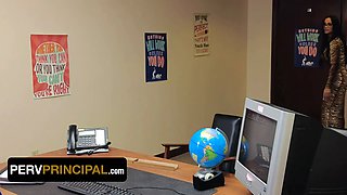 Step mommy Jazmine Cruz swallows principal's jizz to get her step son out of distress - pervert principal