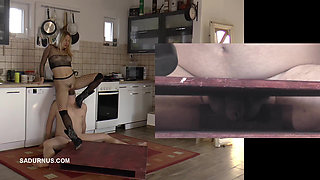 Miss Douxxx Uses Her Slave's Tongue and Crush His Crotch
