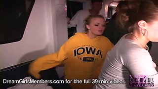 Crazy spring breakers do a striptease on a night cruise