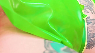 Alt Tattooed Cuties in Latex Lesbian Fuck with Strap on and German Dirty Talk