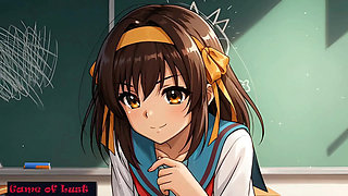 Gol Hentai Tenn Haruhi Suzumiya Gangbang with DP in Classroom