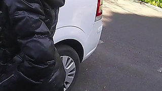 The Teacher Swallows Cock on a Public Street (dick Flash Extreme Public Action!) - Misscreamy