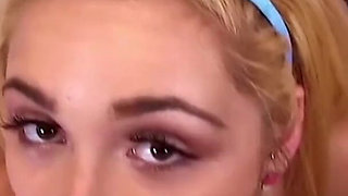 Blonde teen Zoey Foxx POV deepthroat blowjob