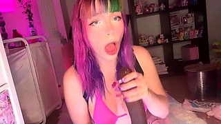 Blonde tight pussy babe solo toy fun in glamour masturbation