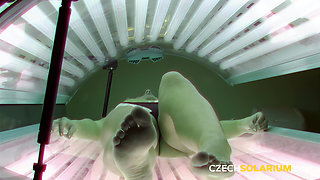 Czech Solarium 63: Blonde in Panties, but Not for Long