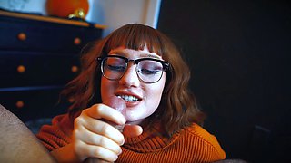 Mexicana blowjob with her big boobs