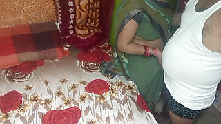 New hot and beautiful bhabhi having romance with her husband.