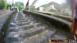 Horny arse Colombian babe enjoying a penis