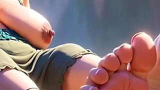 Giantess 90 Year Old Granny Gets Her Massive Feet Licked by Slave