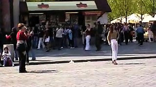 Public amateur fucked outdoors before cumshot