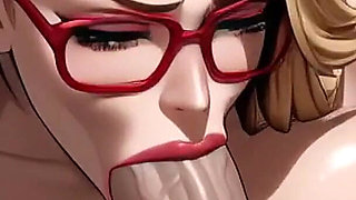 Blonde Blowjob on the Beach, Ai Animation