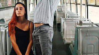 Student being thighed bus by stranger!