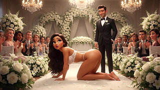 Cuckold Husband Lets All Guests Touch His Bride on All Fours at Wedding Reception (ai Generated)