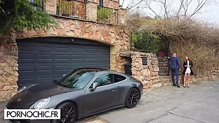 Real Estate Agent Seduced Into Threesome - Petite Blonde Wife Fucks Two Big Cocks