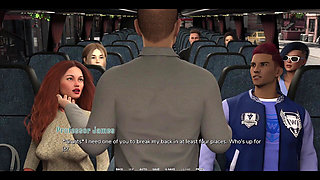 Taboo University - Hot Emo Girl Gives Me a Handjob Inside a Public Bus - 3D Porn Games