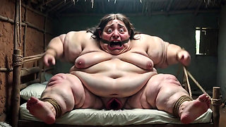 Desperate SSBBW in Rope Bondage - Dripping Fat Wide Pussy