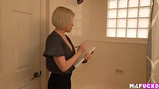 Hot Realtor MILF Seals Deal with Client - Big Tits Facial Cumshot