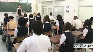 Subtitled CFNM Japan nudist student milf teacher strips