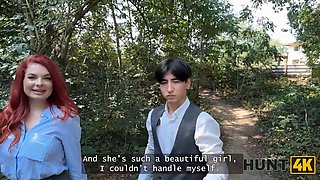 Hunt4k. chesty red haired seduced a stranger and fucked him in front of her boyfriend