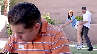 A Golf Lesson For His Busty Brunette Wife - Sensual hardcore