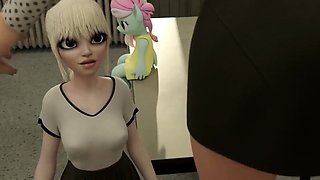 Sexy futa teacher gets monster cock anal