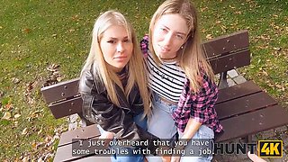 Zlata Shine fucks to get a job in front of GF and gets a hot bisexual fuck with Fanta and Stanley