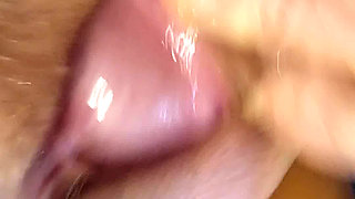 Close up Gushing Watersports - Shaved Cunt Soaked by Hardwood’s Cock