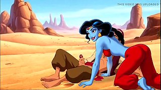 Aladdin Cartoon Porn: Horny Genie Fulfills Dirty Desires in Sexy Anime Fantasy