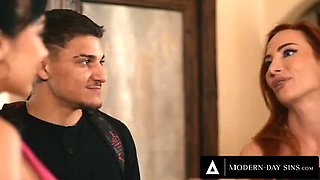 Angry MILF Sophia Locke Fucks Bully's Stepson Rough - Big Tits, Footjob & Cumshot