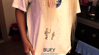 He his married neighbor who comes to his door.