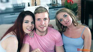 Lovenia Lux and Sofi Goldfinger are too cock hungry bitches thirsting for 3some