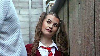 Amateur petite voyeur teasing horny guy