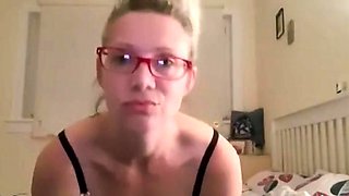 Blonde MILF Plays with Dildo on Webcam