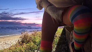 Sexy Blondy Extreme Masturbation Outdoors Hot Ass