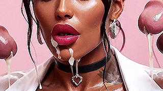 Hot Nurse in Gloryhole Club, Big Tits, Gloryhole Bukkake, Big Dick Sucking Cock