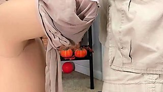 Busty blonde amateur blowjob and fingers her pussy