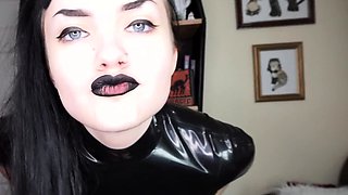 Latex slut solo anal masturbation